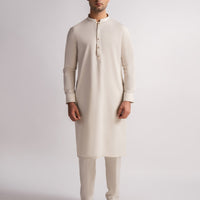 Polyester Cream Kurta Trouser - J. Junaid Jamshed