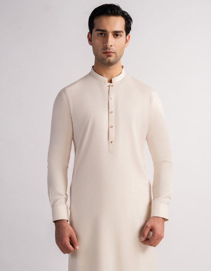 Polyester Cream Kurta Trouser - J. Junaid Jamshed