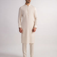 Polyester Cream Kurta Trouser - J. Junaid Jamshed