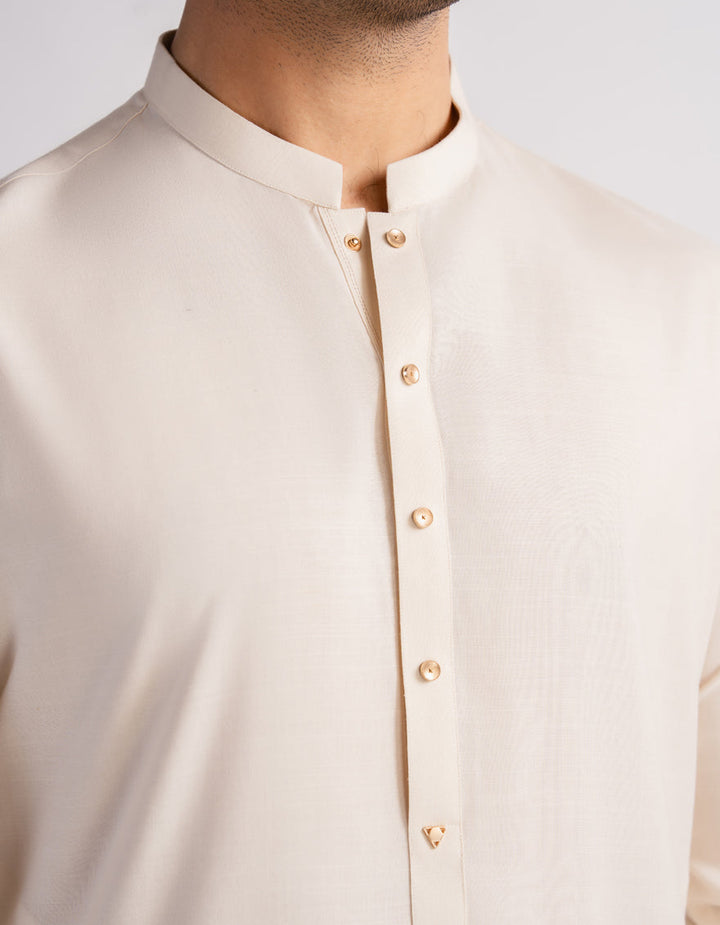 Polyester Cream Kurta Trouser - J. Junaid Jamshed
