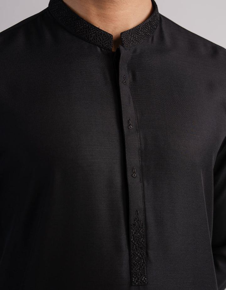 Blended Black Shalwar Kameez - J. Junaid Jamshed