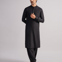 Blended Black Shalwar Kameez - J. Junaid Jamshed