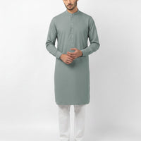 Blended Dull Green Kurta Trouser - J. Junaid Jamshed