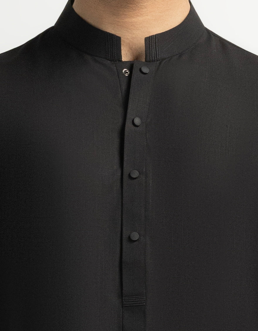 Blended Charcoal Grey Kurta Trouser - J. Junaid Jamshed