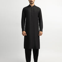 Blended Charcoal Grey Kurta Trouser - J. Junaid Jamshed
