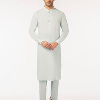 Blended Blue Unstitched Suit - J. Junaid Jamshed