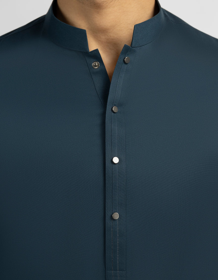 Blended Deep Green Kurta Trouser - J. Junaid Jamshed