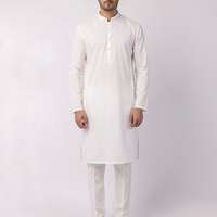 Cotton White Kurta - J. Junaid Jamshed