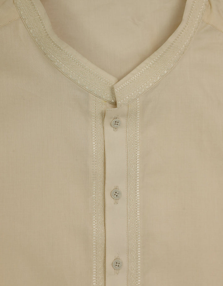 Cotton Cream Kurta - J. Junaid Jamshed
