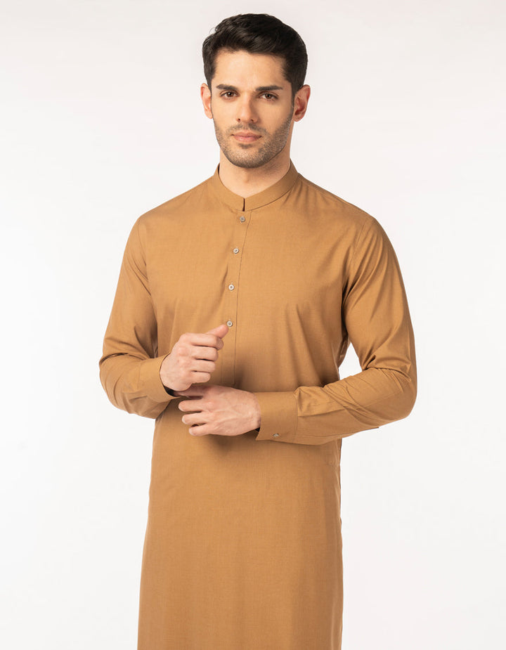 Blended Brown Unstitched Suit - J. Junaid Jamshed