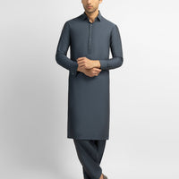 Cotton Denim Blue Shalwar Kameez - J. Junaid Jamshed