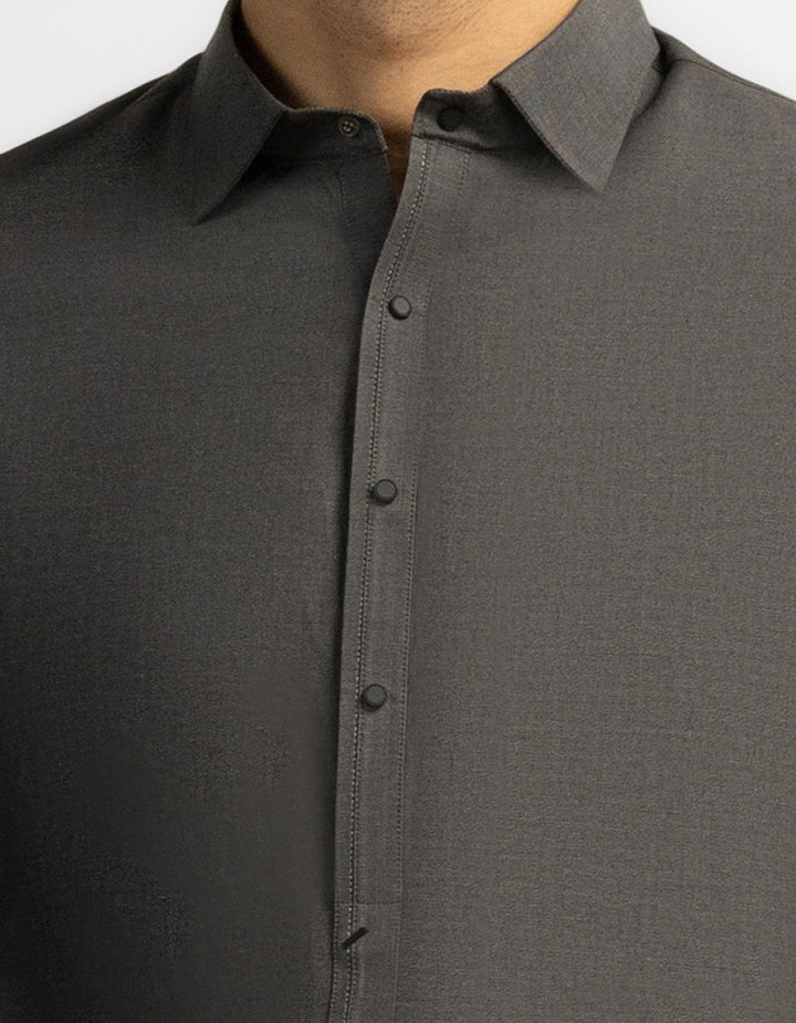 Cotton Charcoal Grey Shalwar Kameez - J. Junaid Jamshed