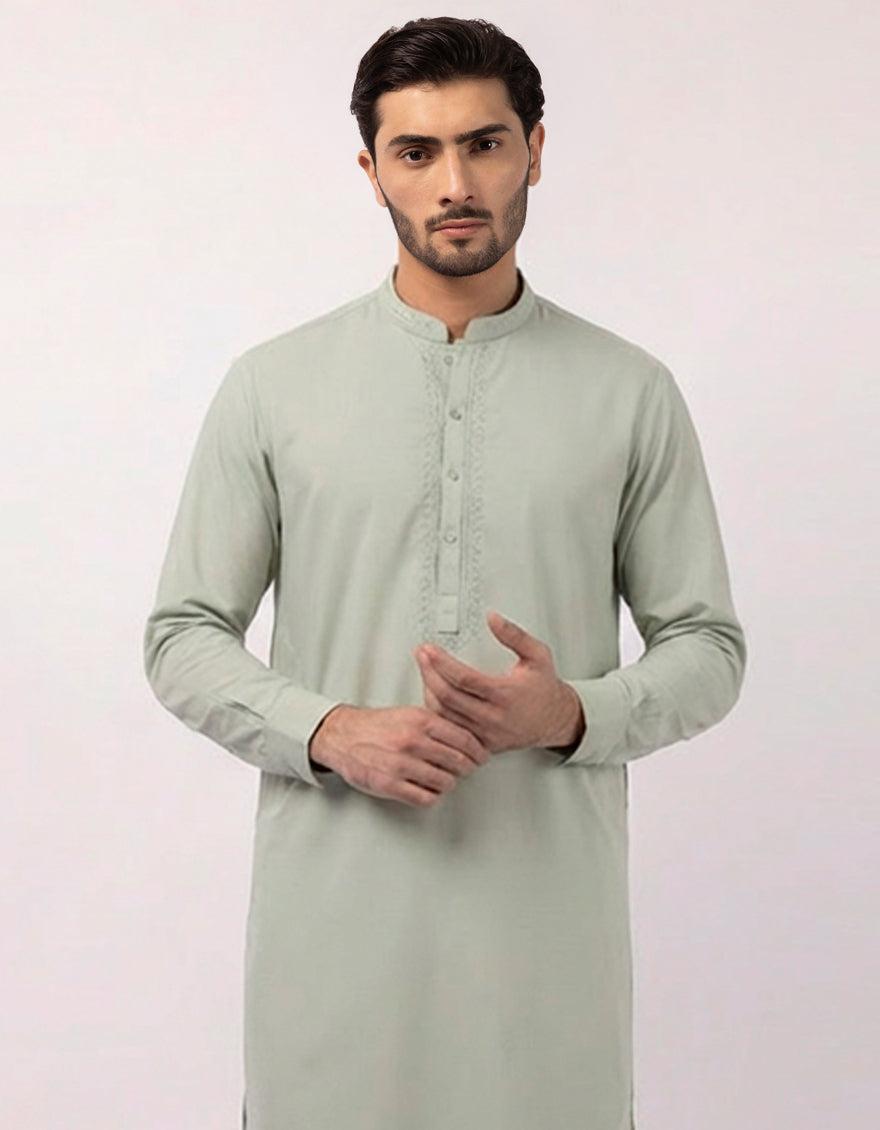 Blended Mint Kurta Trouser - J. Junaid Jamshed