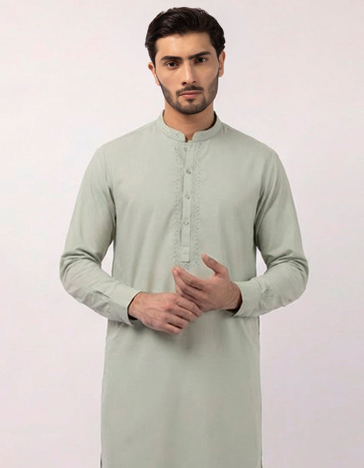 Blended Mint Kurta Trouser - J. Junaid Jamshed