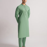 Cotton Green Kurta Trouser - J. Junaid Jamshed