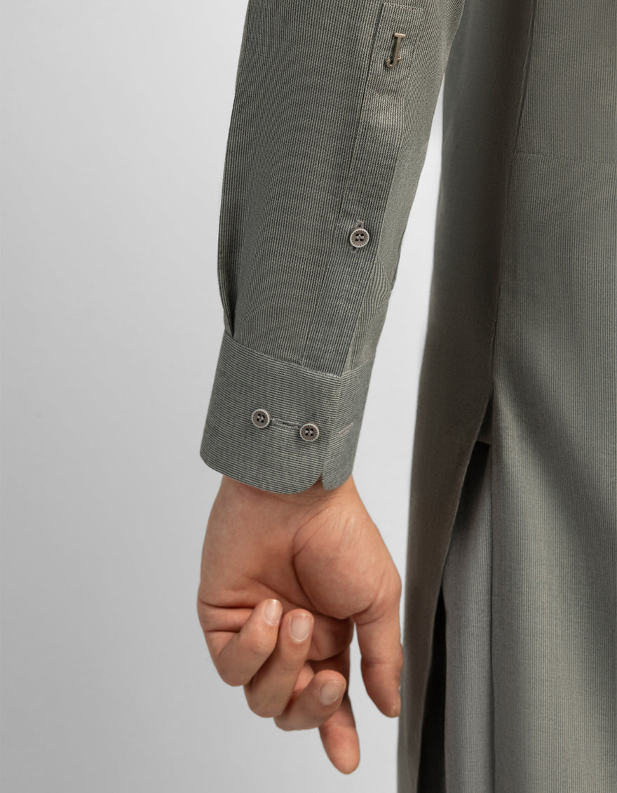 Blended Ash Grey Kurta Trouser - J. Junaid Jamshed