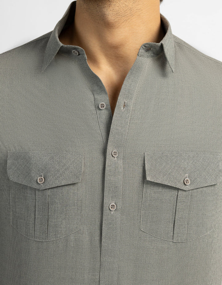 Blended Ash Grey Kurta Trouser - J. Junaid Jamshed