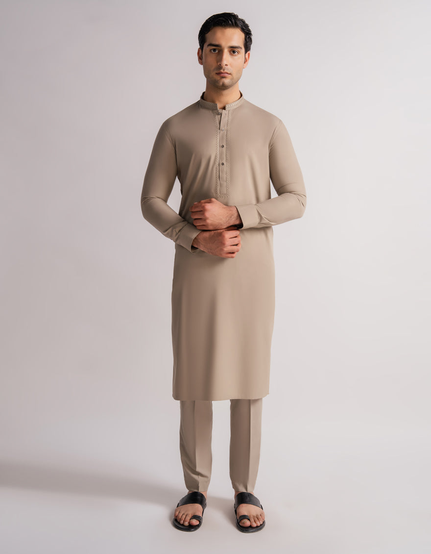 Blended Stone Kurta Trouser - J. Junaid Jamshed