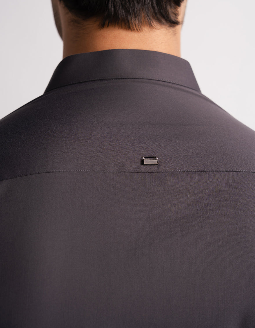 Blended Deep Grey Kurta Trouser - J. Junaid Jamshed