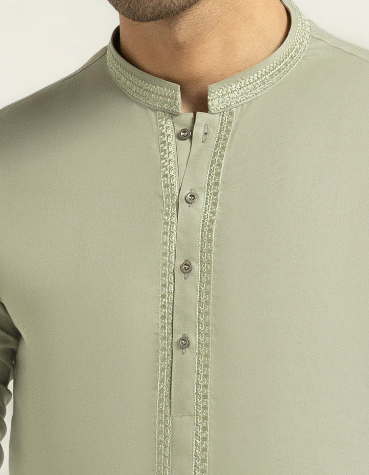 Blended Light Green Kurta - J. Junaid Jamshed