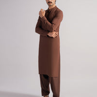 Blended Brown Shalwar Kameez - J. Junaid Jamshed