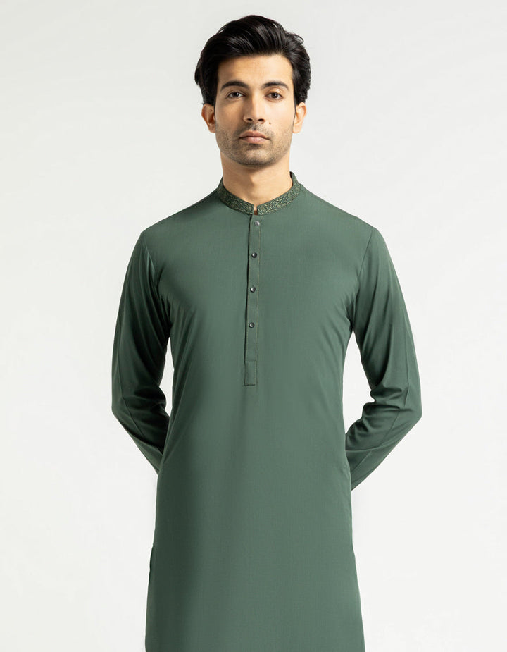 Blended Green Shalwar Kameez - J. Junaid Jamshed