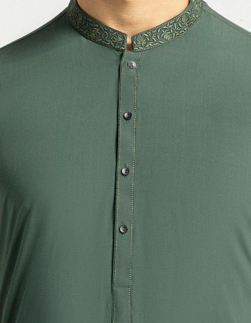 Blended Green Shalwar Kameez - J. Junaid Jamshed