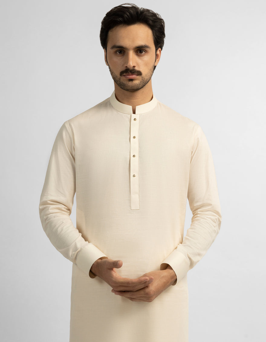 Cotton Fawn Kurta Trouser - J. Junaid Jamshed