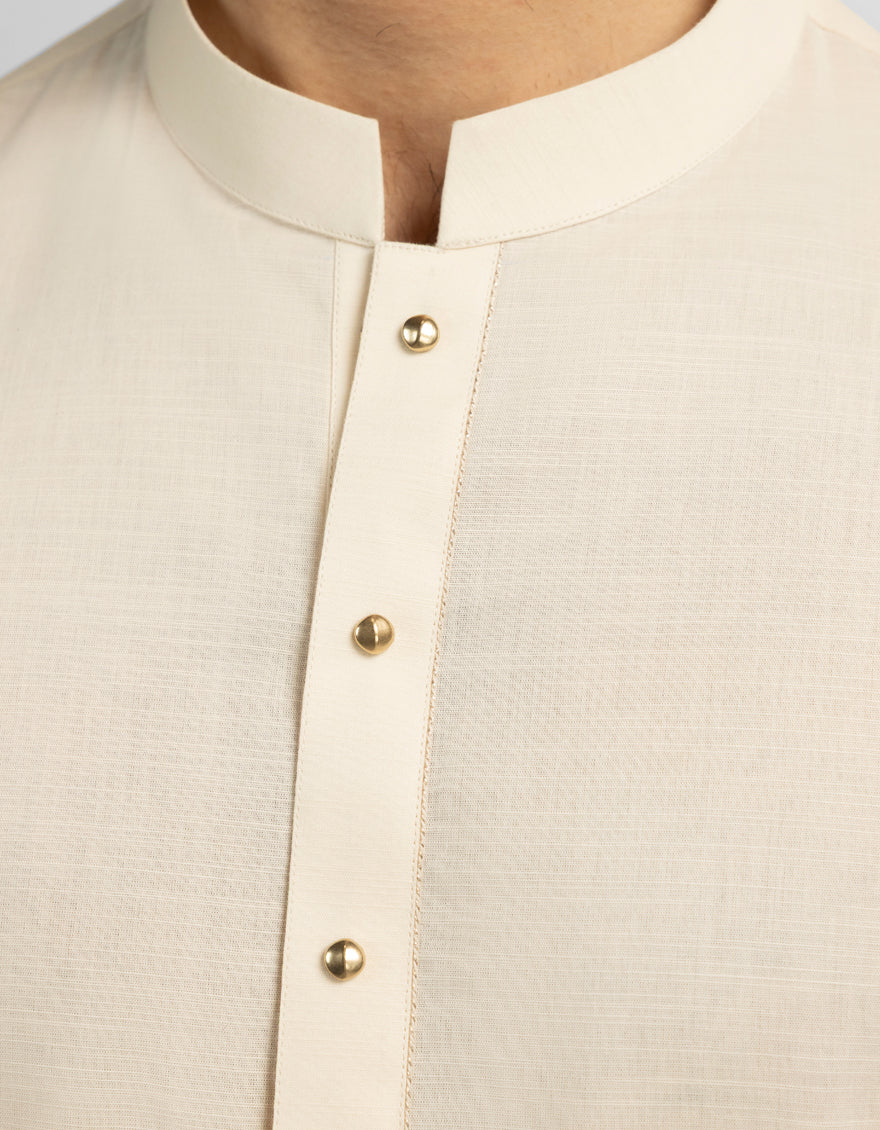 Cotton Fawn Kurta Trouser - J. Junaid Jamshed