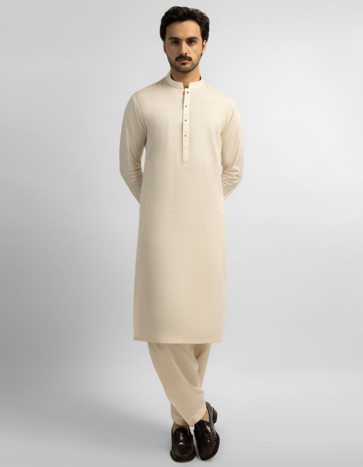 Cotton Off White Shalwar Kameez - J. Junaid Jamshed