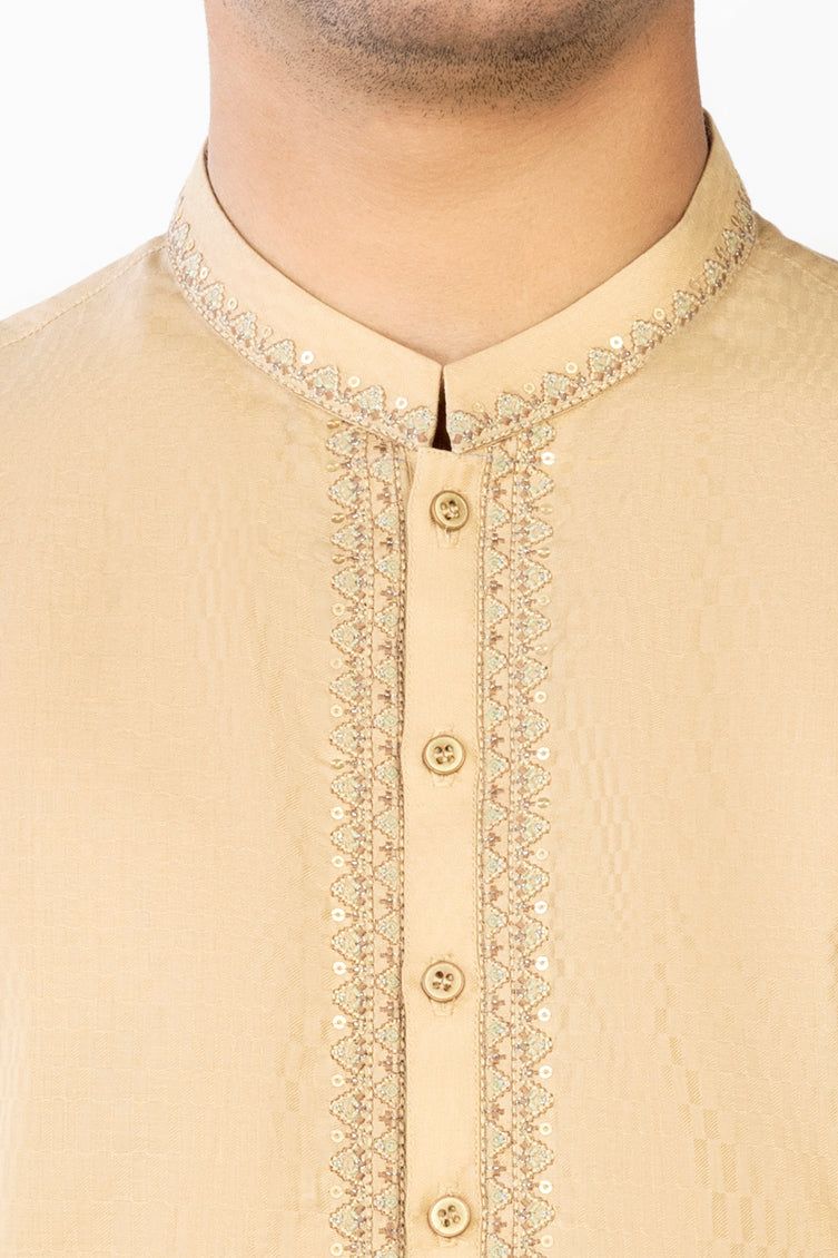 Blended Sand Kurta - J. Junaid Jamshed