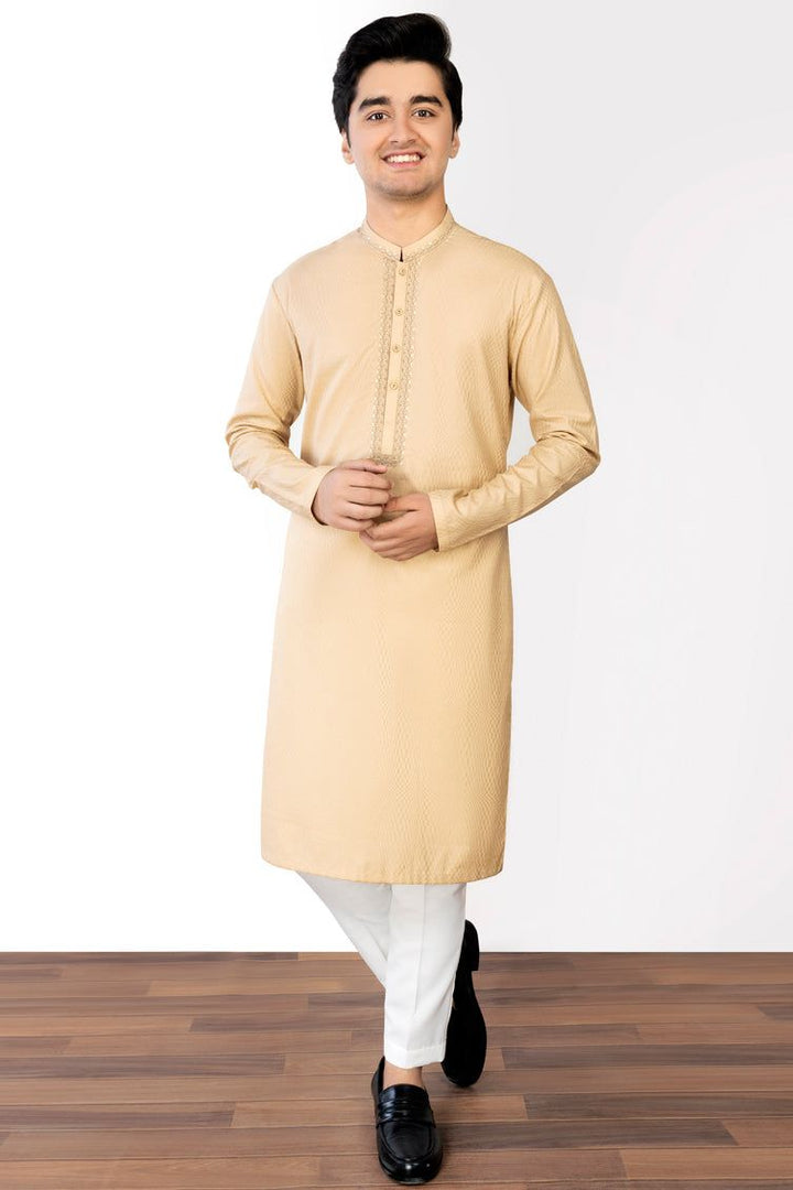 Blended Sand Kurta - J. Junaid Jamshed
