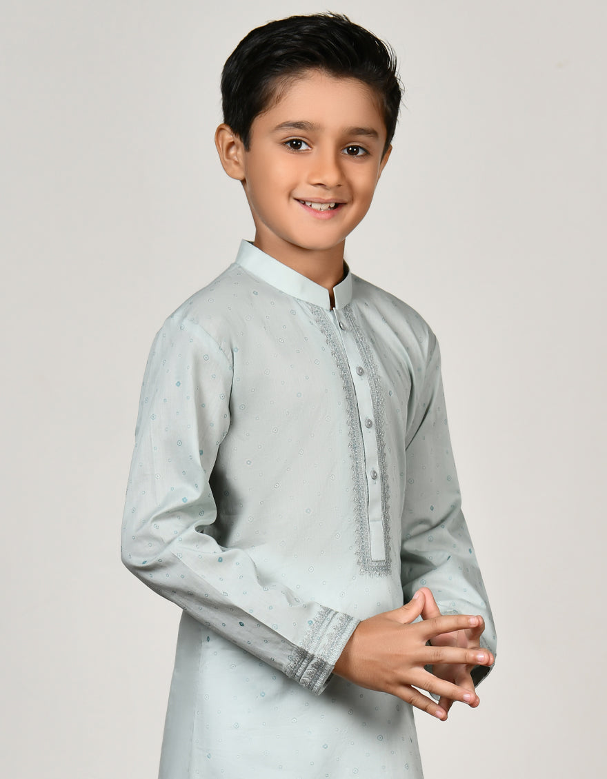 Cotton Light Jade Kurta - J. Junaid Jamshed