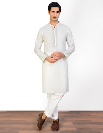 Cotton Ivory Kurta - J. Junaid Jamshed