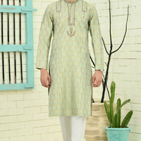 Polyester Green Special Kurta - J. Junaid Jamshed