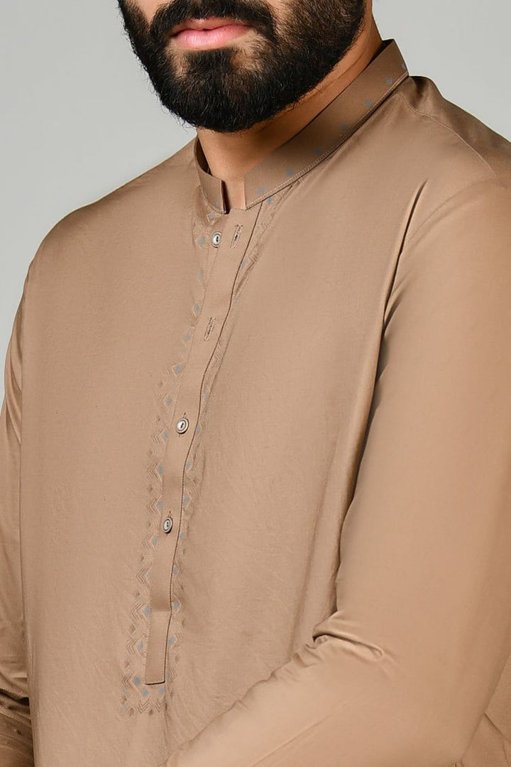 Cotton Brown Shalwar Kameez - J. Junaid Jamshed