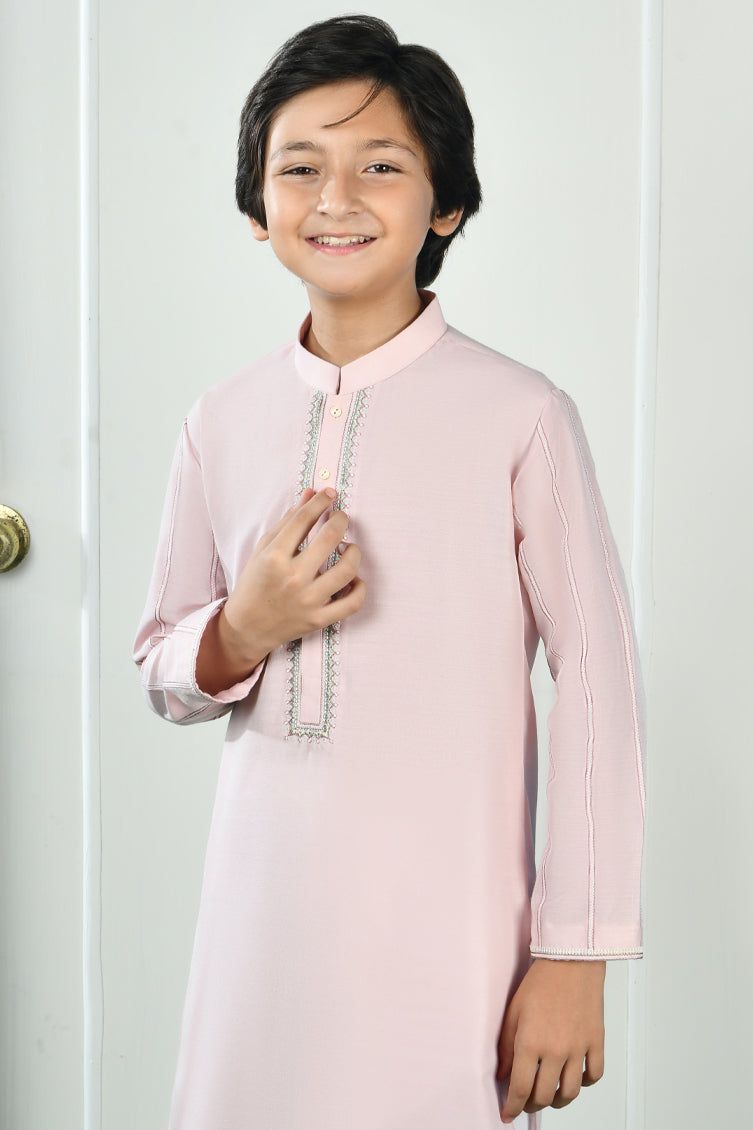 Polyester Pink Special Kurta - J. Junaid Jamshed