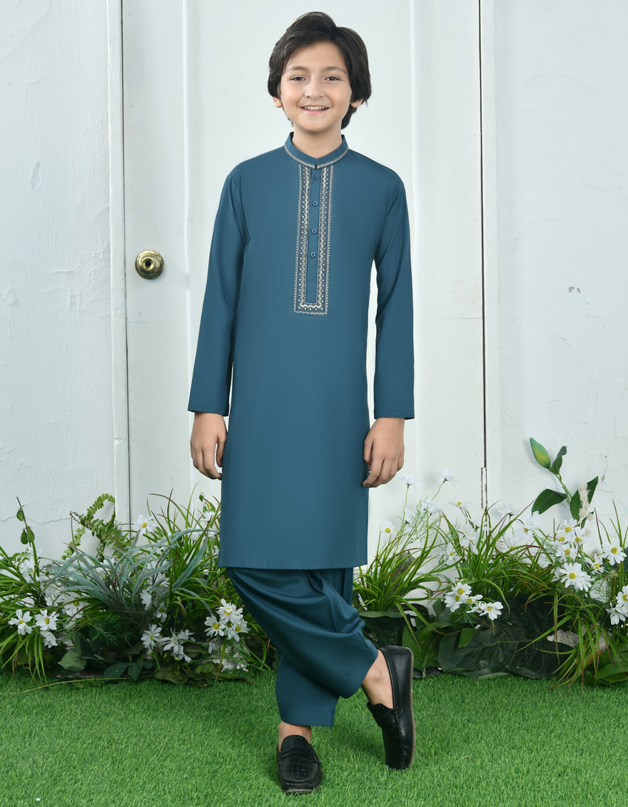 Blended Green Kameez Shalwar - J. Junaid Jamshed