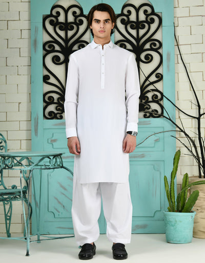 Cvc White Shalwar Kameez - J. Junaid Jamshed