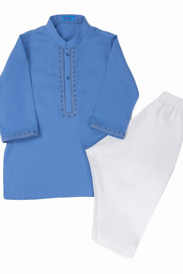 Blended Light Blue Shalwar Kameez- J. Junaid Jamshed