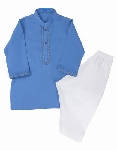 Blended Light Blue Shalwar Kameez- J. Junaid Jamshed