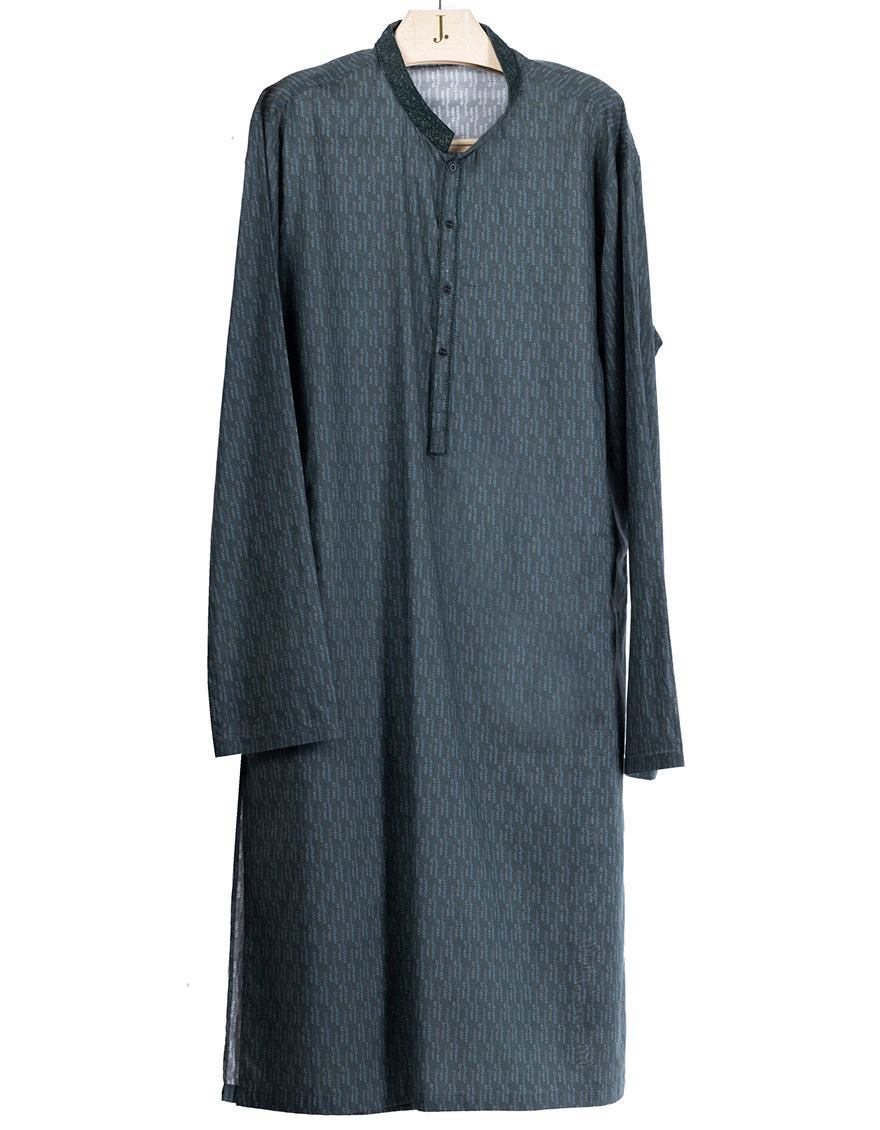 Cotton Dark Green Kurta - J. Junaid Jamshed