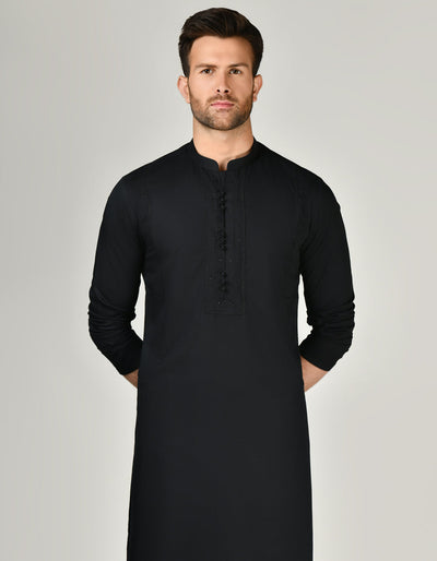 Blended Black Shalwar Kameez - J. Junaid Jamshed