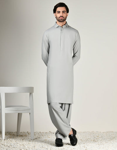 Blended Grey Shalwar Kameez - J. Junaid Jamshed