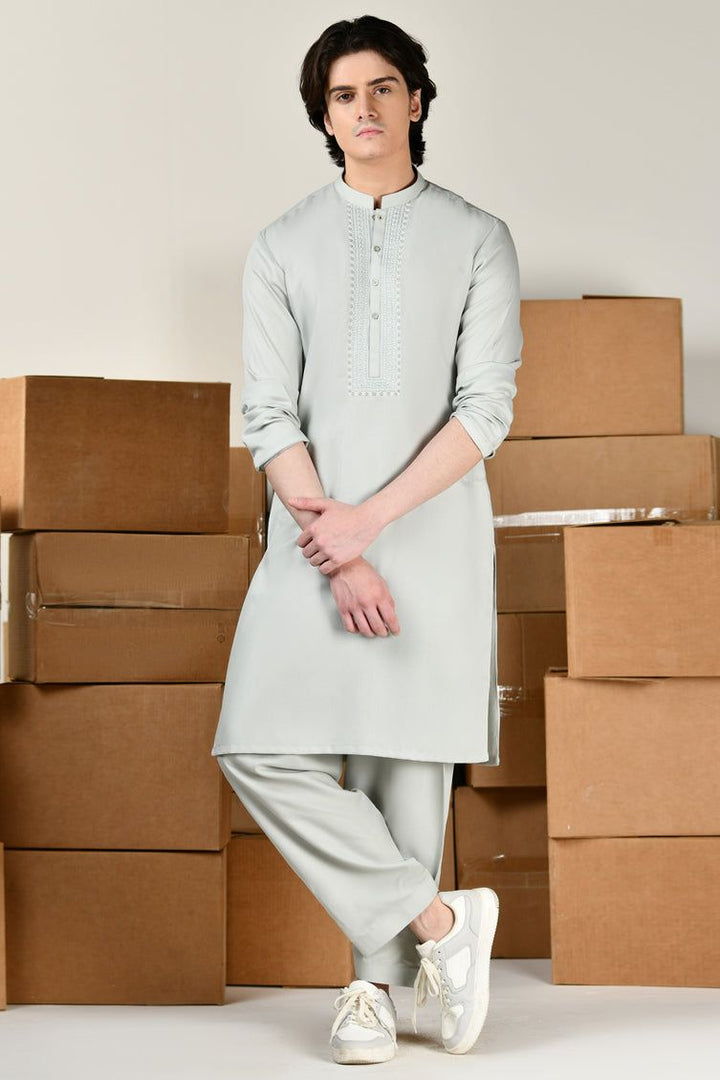 Blended Green Shalwar Kameez - J. Junaid Jamshed