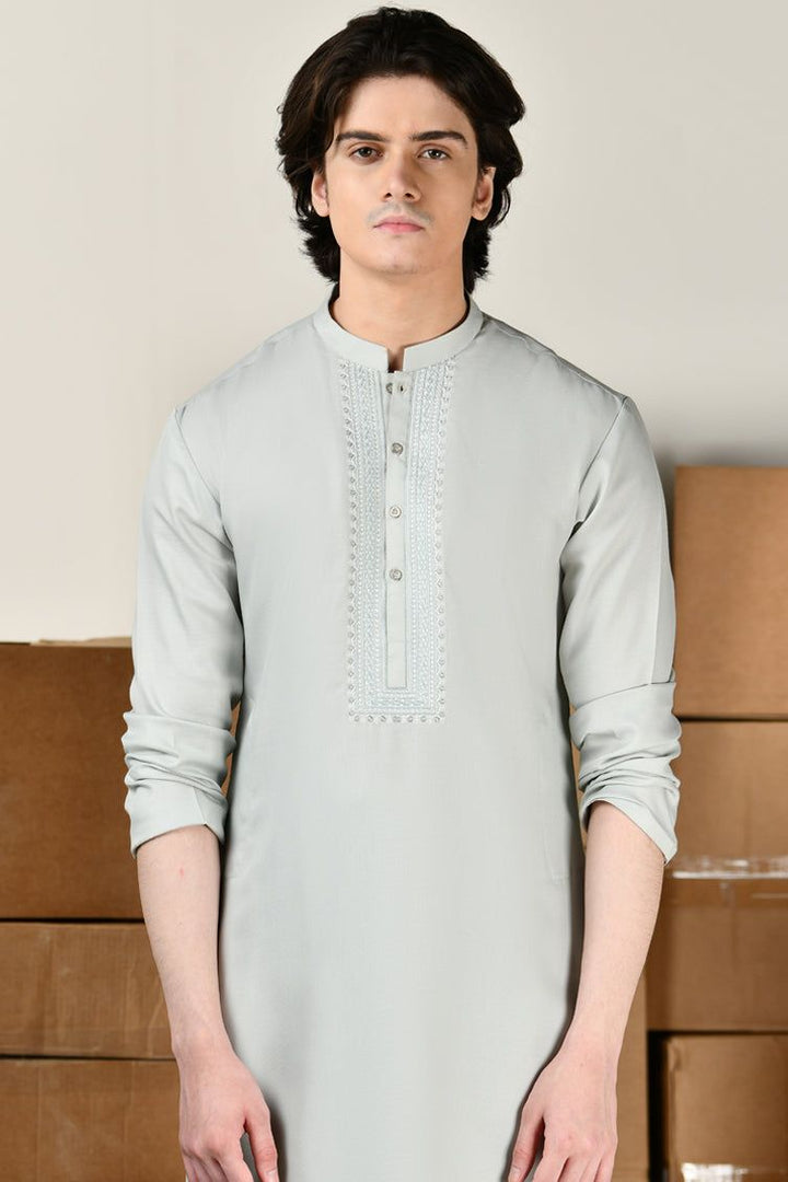 Blended Green Shalwar Kameez - J. Junaid Jamshed
