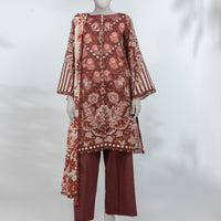 Jacquard Multicolor Unstitched Suit - J. Junaid Jamshed