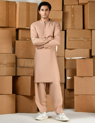 Blended Orange Shalwar Kameez - J. Junaid Jamshed