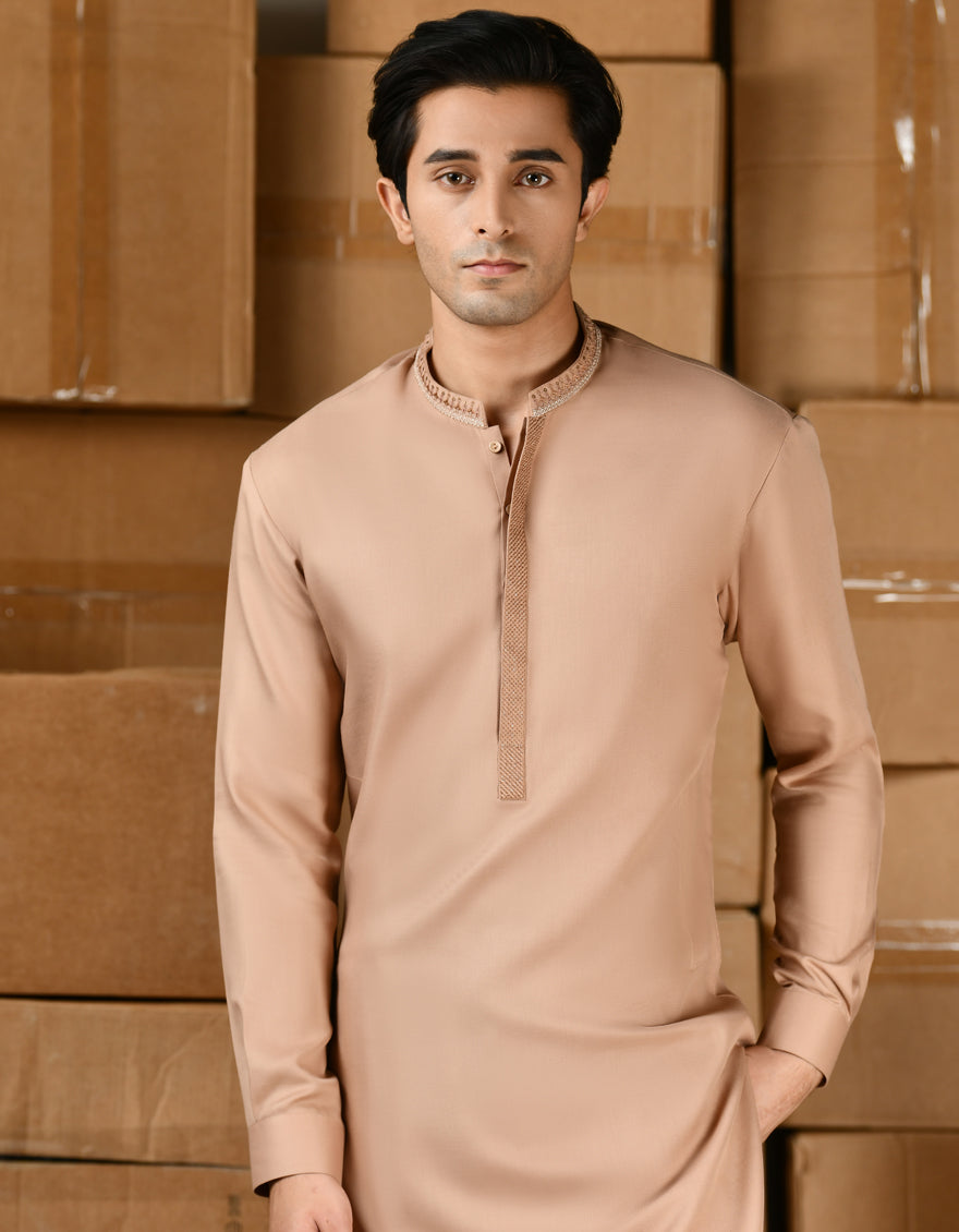 Blended Orange Shalwar Kameez - J. Junaid Jamshed