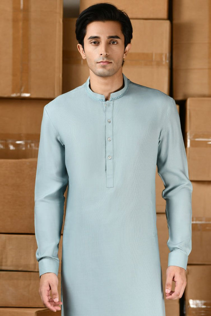 Blended Green Shalwar Kameez - J. Junaid Jamshed